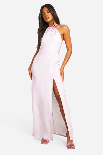 Womens Floral Halter Split Leg Maxi Dress - - 16 - boohoo - Modalova