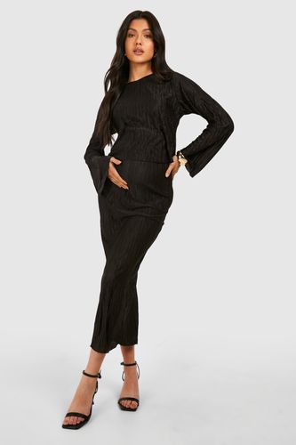 Womens Maternity Plisse Flared Sleeve Top And Midaxi Skirt Co-ord - - 10 - boohoo - Modalova