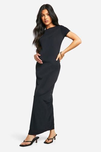 Womens Maternity Premium Slinky Short Sleeve Maxi Dress - - 12 - boohoo - Modalova