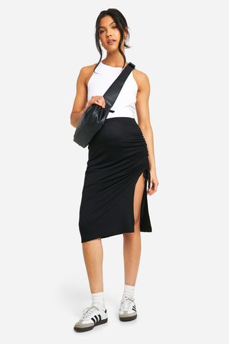Womens Maternity Jersey Ruched Midi Skirt - - 10 - boohoo - Modalova