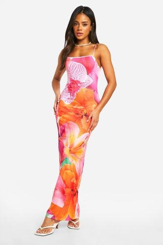 Womens Floral Print Strappy Maxi Dress - - 16 - boohoo - Modalova