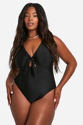 Womens Plus Tummy Control Knot Front Swimsuit - - 16 - boohoo - Modalova