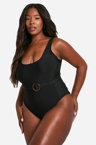 Womens Plus Tummy Control Belted Swimsuit - - 18 - boohoo - Modalova