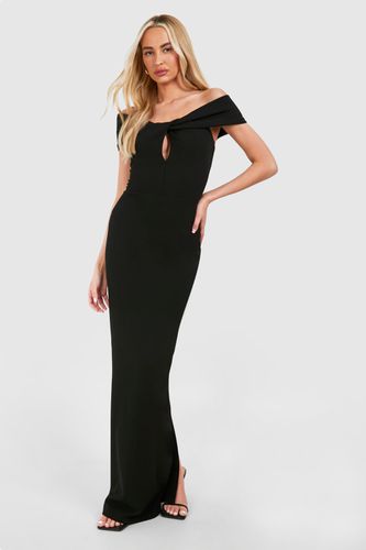 Womens Tall Crepe Twist Front Bardot Maxi Dress - - 14 - boohoo - Modalova