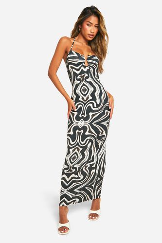 Womens Abstract Print Ruched Maxi Dress - - 10 - boohoo - Modalova