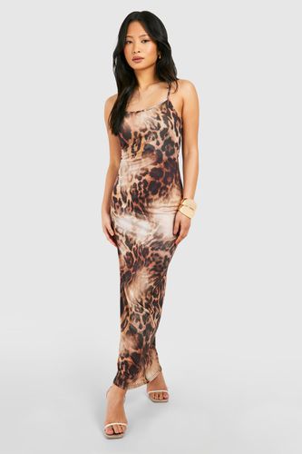 Womens Petite Leopard Maxi Dress - - 12 - boohoo - Modalova