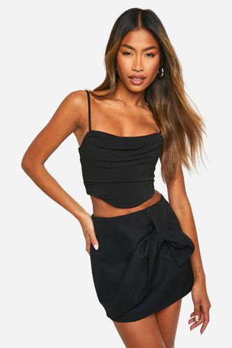 Womens Bow Detail Mini Skirt - - 10 - boohoo - Modalova