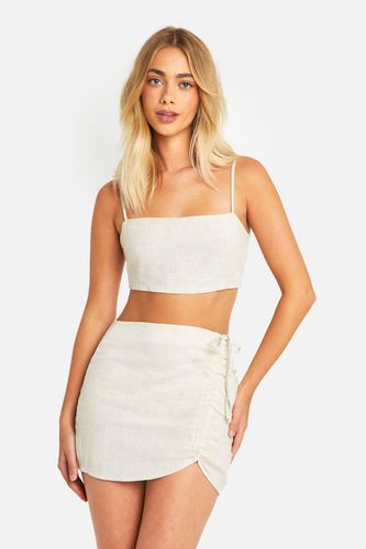 Womens Side Ruched Mini Skirt - - 16 - boohoo - Modalova