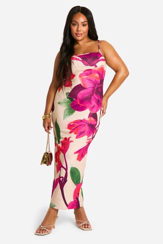 Womens Plus Floral Print Strappy Maxi Dress - - 18 - boohoo - Modalova