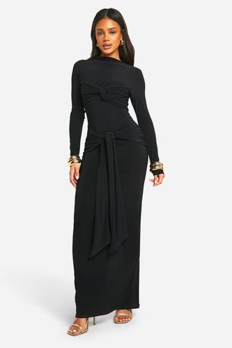 Womens Ruched Twist Detail Maxi Dress - - 16 - boohoo - Modalova