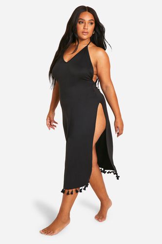 Womens Plus Tassel Hem Split Beach Dress - - 20 - boohoo - Modalova