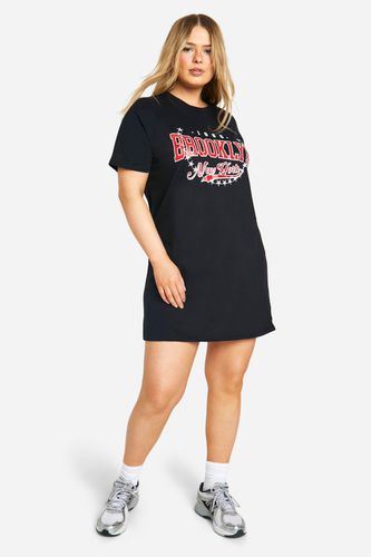 Womens Plus Brooklyn Printed T-shirt Dress - - 16 - boohoo - Modalova