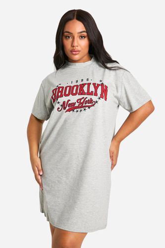 Womens Plus Brooklyn Printed T-shirt Dress - - 16 - boohoo - Modalova