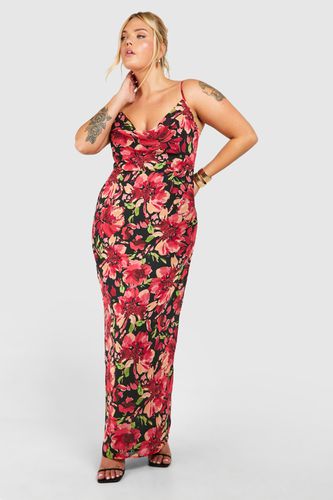 Womens Plus Floral Printed Maxi Slip Dress - - 20 - boohoo - Modalova