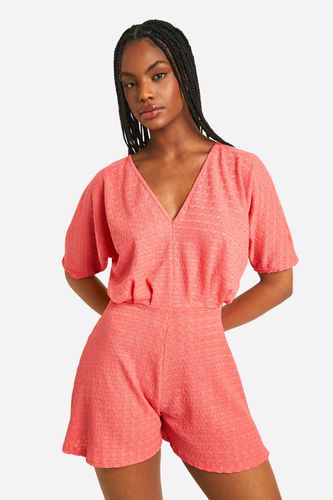 Womens Tall Textured Beach Flippy Playsuit - - 14 - boohoo - Modalova