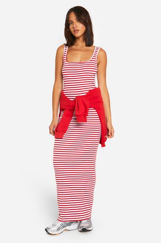 Womens Basic Rib Stripe Square Neck Maxi - - 18 - boohoo - Modalova