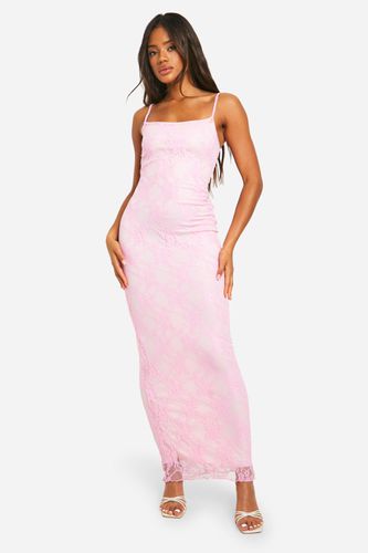 Womens Square Neck Strappy Lace Maxi Dress - - 10 - boohoo - Modalova