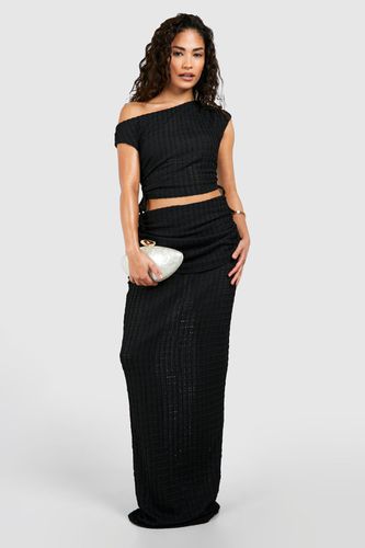 Womens Petite Textured Maxi Skirt - - 10 - boohoo - Modalova