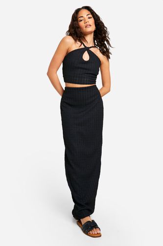 Womens Petite Textured Jersey Maxi Skirt - - 12 - boohoo - Modalova
