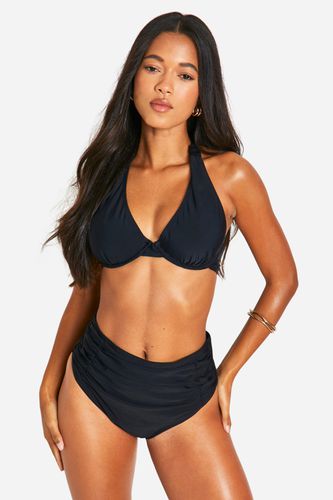 Womens Ruched Supportive Underwired Bikini Top - - 14 - boohoo - Modalova