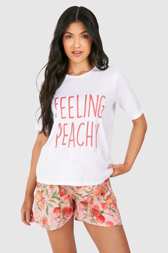 Womens Maternity 'Feeling Peachy' T-shirt And Short Pyjama Set - - 16 - boohoo - Modalova