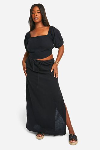 Womens Plus Drawstring Waist Cotton Maxi Skirt - - 16 - boohoo - Modalova