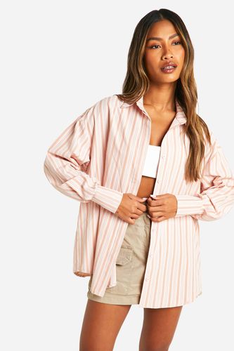 Womens Multi Stripe Oversized Shirt - - 12 - boohoo - Modalova