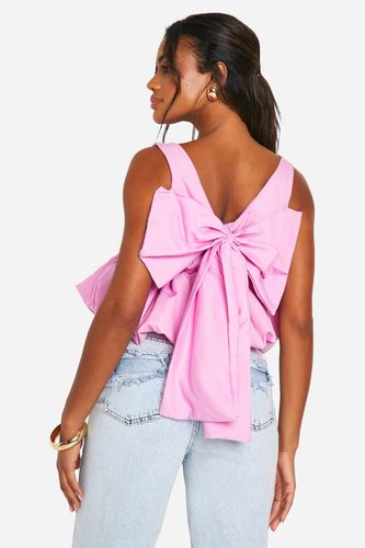 Womens Puffball Hem Bow Detail Cami - - 10 - boohoo - Modalova