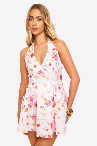 Womens Photographic Floral Tennis Skort Playsuit - - 12 - boohoo - Modalova