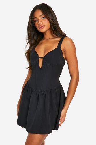 Womens Corset Detail Skater Dress - - 10 - boohoo - Modalova