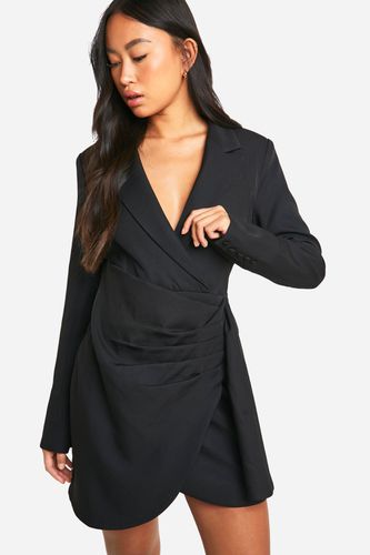 Womens Wrap Tailored Blazer Dress - - 16 - boohoo - Modalova