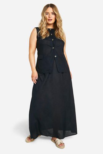 Womens Plus Longline Waistcoat & Maxi Skirt Co-ord - - 18 - boohoo - Modalova