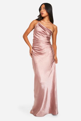 Womens Bridesmaid Satin Asymmetric Maxi Dress - - 12 - boohoo - Modalova