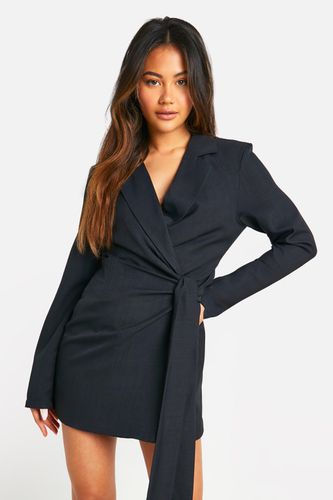 Womens Woven Wrap Detail Blazer Dress - - 16 - boohoo - Modalova