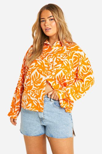 Womens Plus Tropical Print Shirt - - 16 - boohoo - Modalova