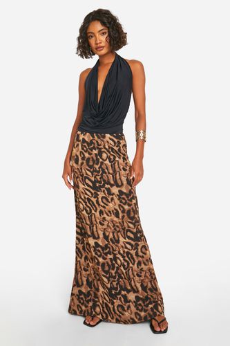 Womens Tall Chiffon Leopard Maxi Skirt - - 8 - boohoo - Modalova