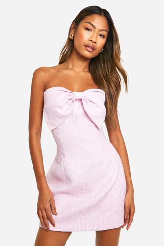 Womens Boucle Bow Mini Dress - - 18 - boohoo - Modalova