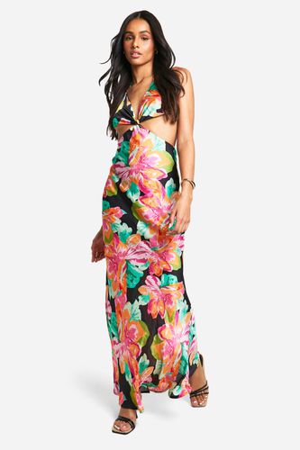 Womens Tall Chiffon Jacquard Floral Cut Out Maxi Dress - - 10 - boohoo - Modalova