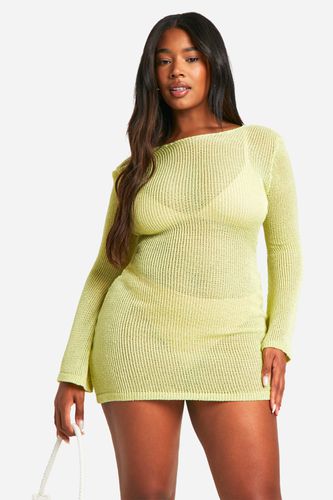 Womens Plus Glitter Knitted Long Sleeve Maxi Dress - - 16 - boohoo - Modalova