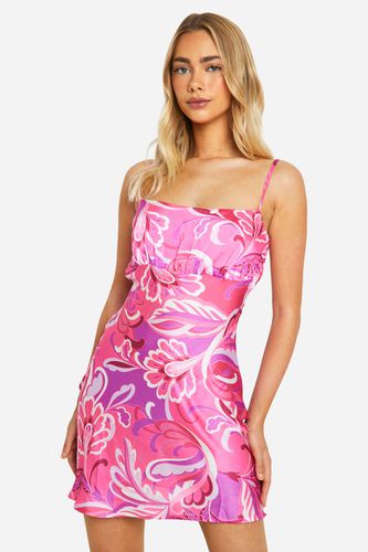 Womens Paisley Strappy Mini Dress - - 14 - boohoo - Modalova