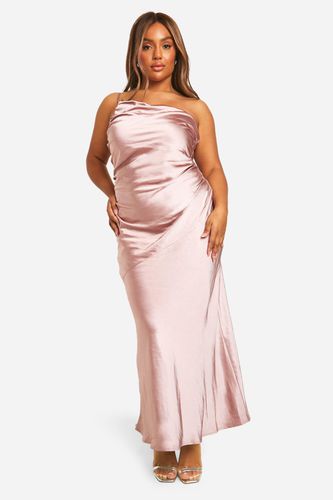 Womens Plus Bridesmaid Satin Asymmetric Maxi Dress - - 20 - boohoo - Modalova