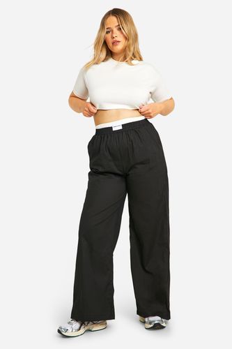 Womens Plus Contrast Dsgn Waistband Detail Trouser - - 16 - boohoo - Modalova
