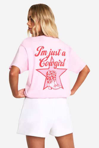 Womens I'm Just A Cowgirl Slogan Printed Oversized T-shirt - - M - boohoo - Modalova