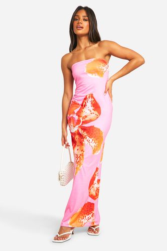 Womens Floral Bandeau Maxi Dress - - 12 - boohoo - Modalova