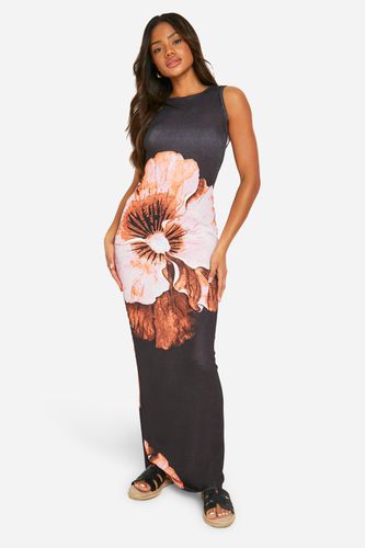 Womens Textured Sheer Floral Open Back Maxi Dress - - 12 - boohoo - Modalova