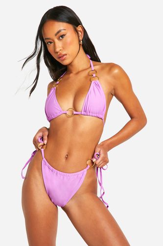 Womens O-rings Wrap Around Triangle Bikini Set - - 10 - boohoo - Modalova