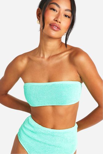 Womens Premium Crinkle Bandeau Tube Bikini Top - - 16 - boohoo - Modalova