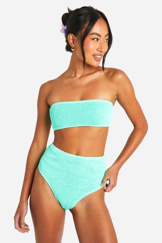 Womens Premium Crinkle High Waisted Bikini Brief - - 16 - boohoo - Modalova