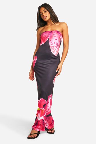 Womens Floral Bandeau Maxi Dress - - 10 - boohoo - Modalova