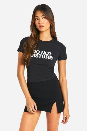 Womens Do Not Disturb Print Baby T-shirt - - M - boohoo - Modalova